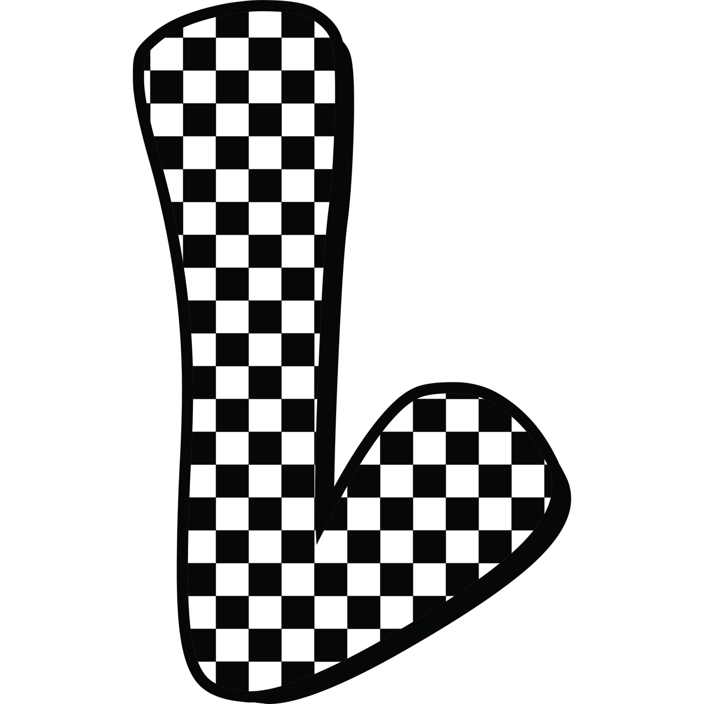 Checkered ABC's 15mm Glow Glitter Silicone Beads SGC Exclusive
