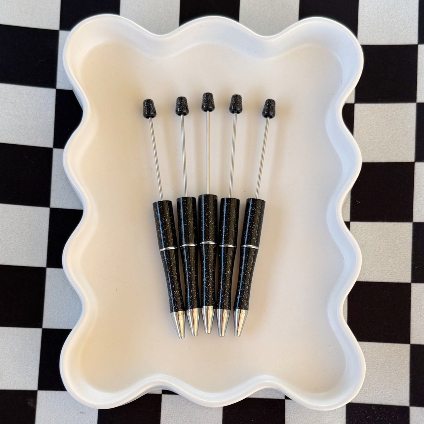 Galaxy Glitter Black Beadable Pens