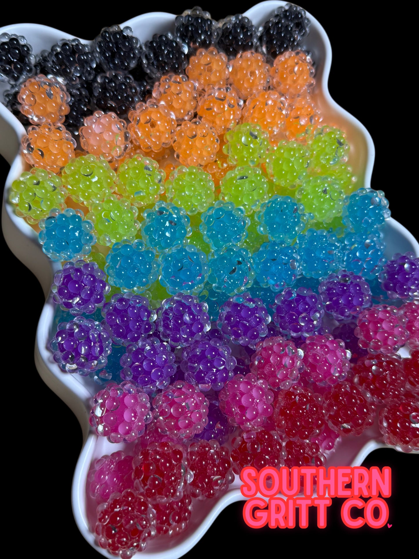 Glass Neon Bubble Rhinestone 20mm Beads (7 colors)