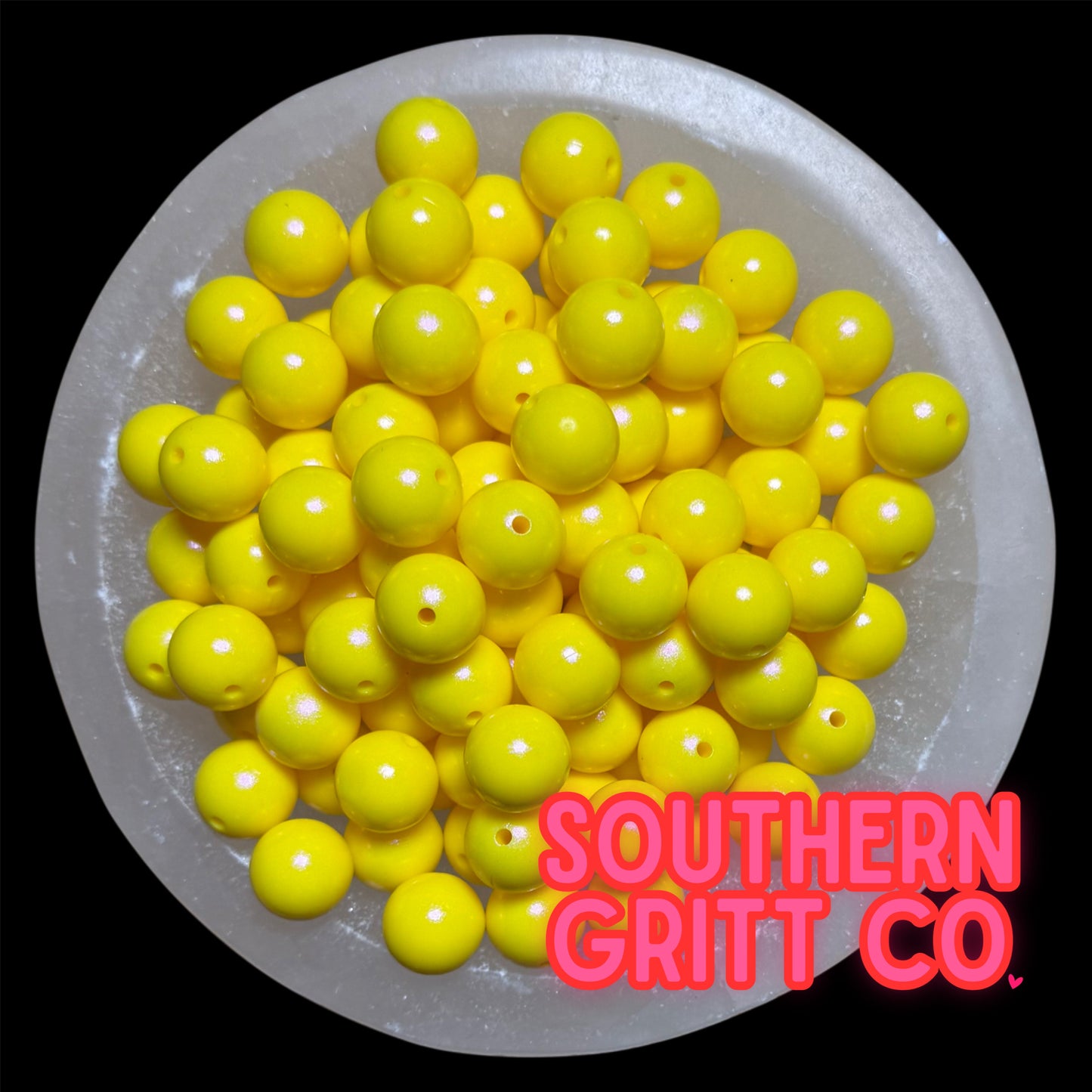 Yellow Shimmer 15mm Silicone Bead