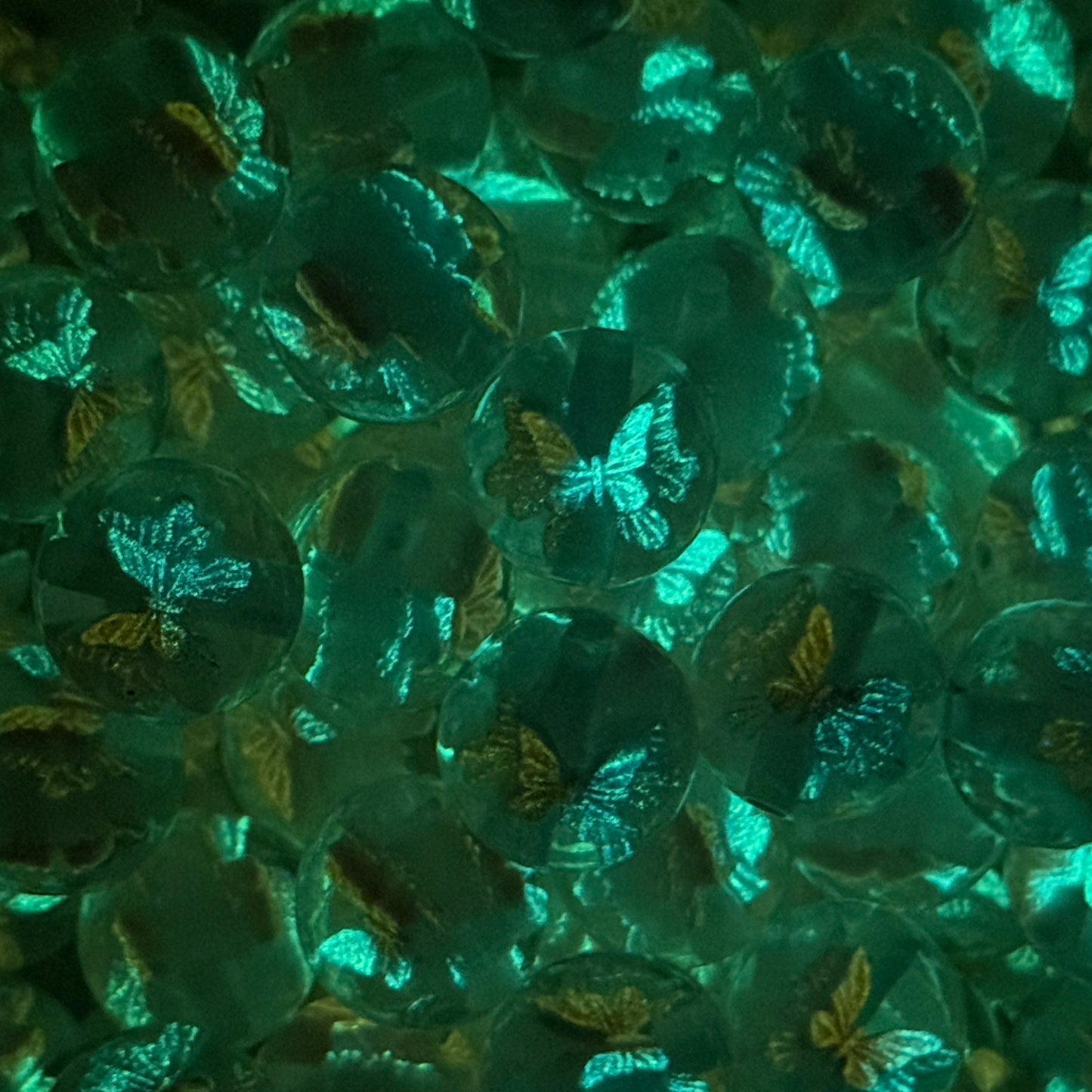 Pink & White Lumi Butterfly 16mm Bead