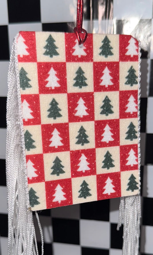 Traditional Christmas Checkered Felt Freshie