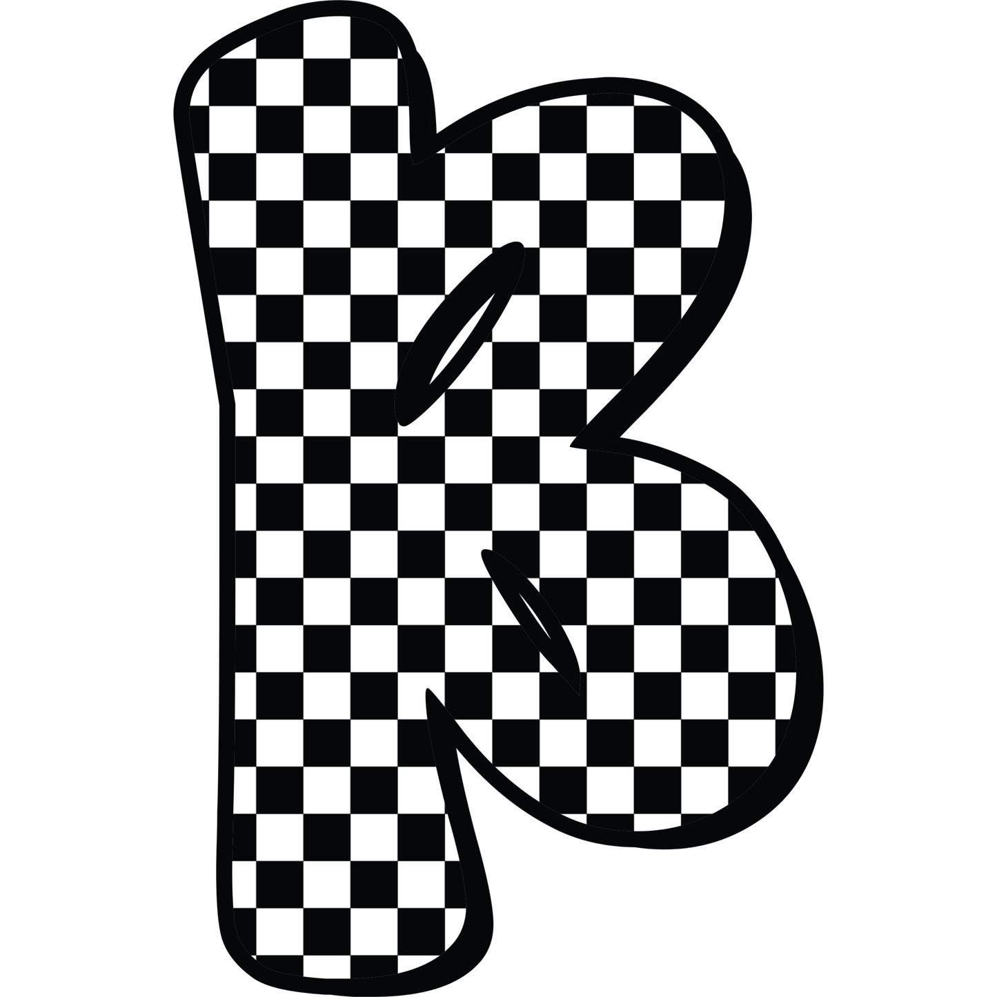 Checkered ABC's 15mm Glow Glitter Silicone Beads SGC Exclusive