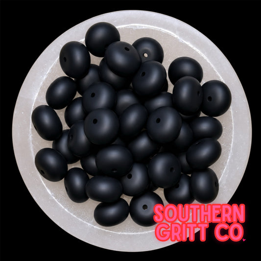 Black Silicone 30mm Abacus Bead
