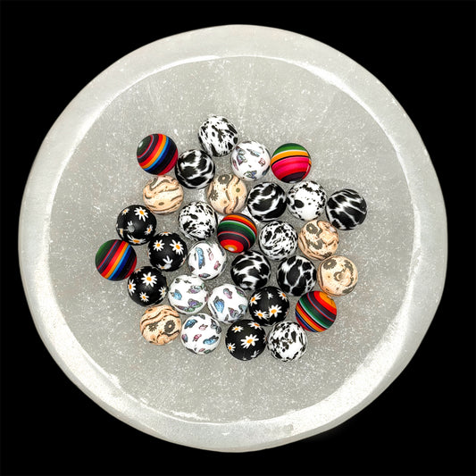 Western Mix #2 Silicone 15mm Printed Bead