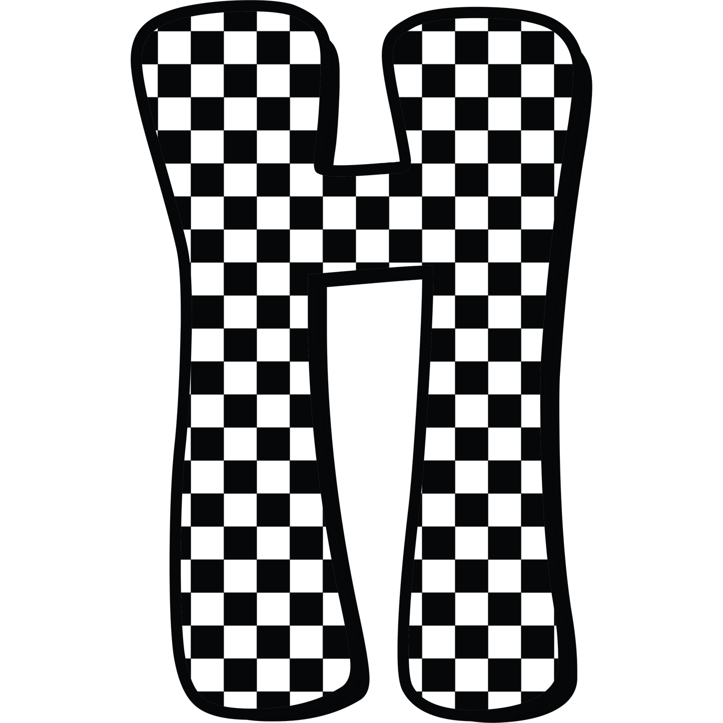 Checkered ABC's 15mm Glow Glitter Silicone Beads SGC Exclusive