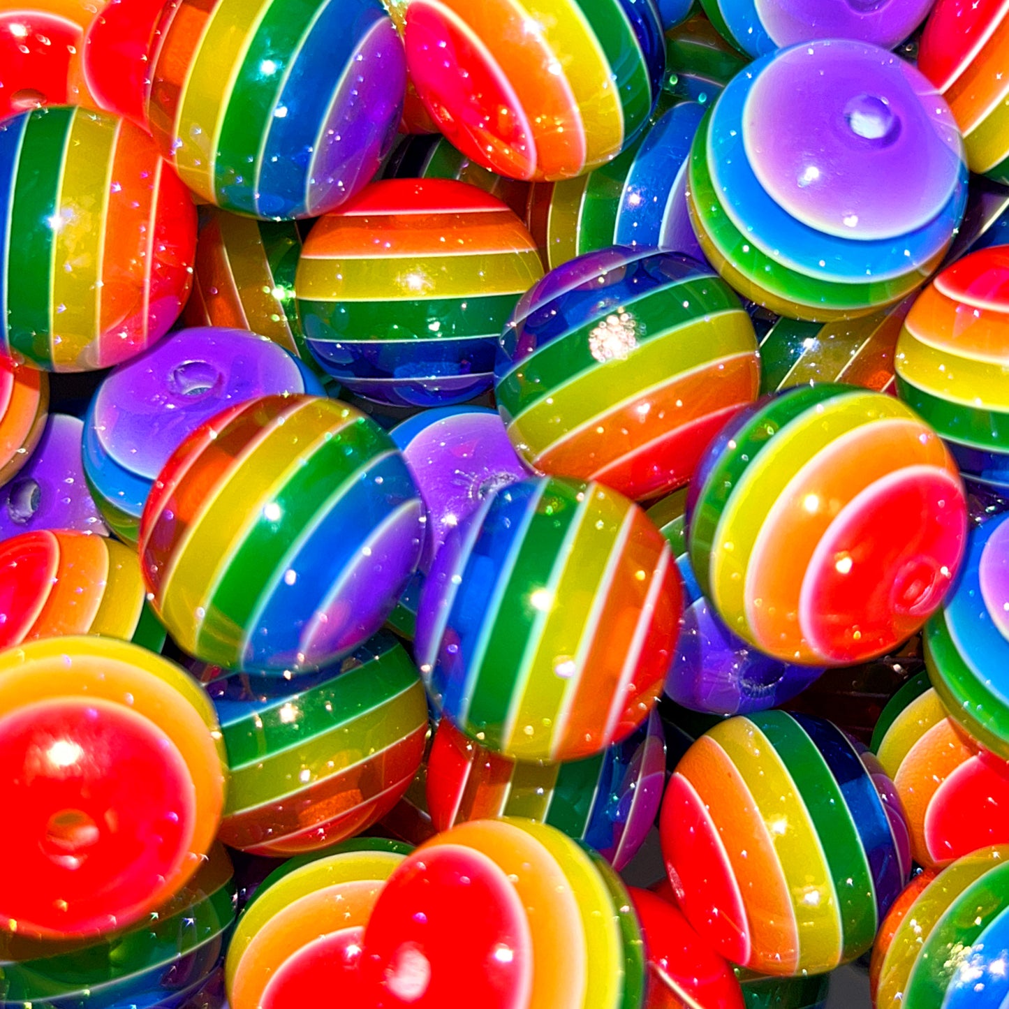 Jelly Rainbow 20mm Resin Bead