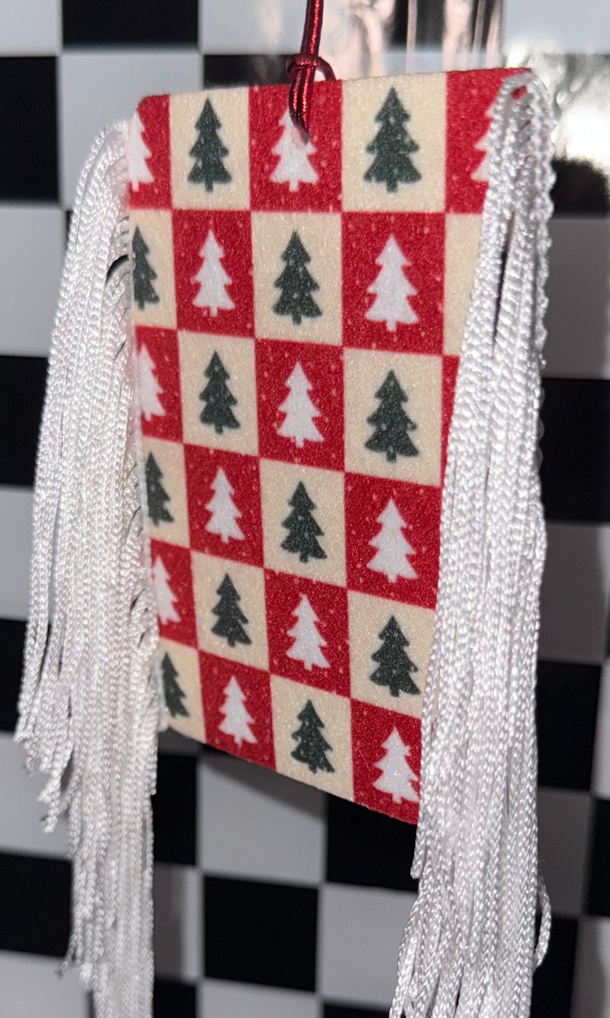 Traditional Christmas Checkered Felt Freshie