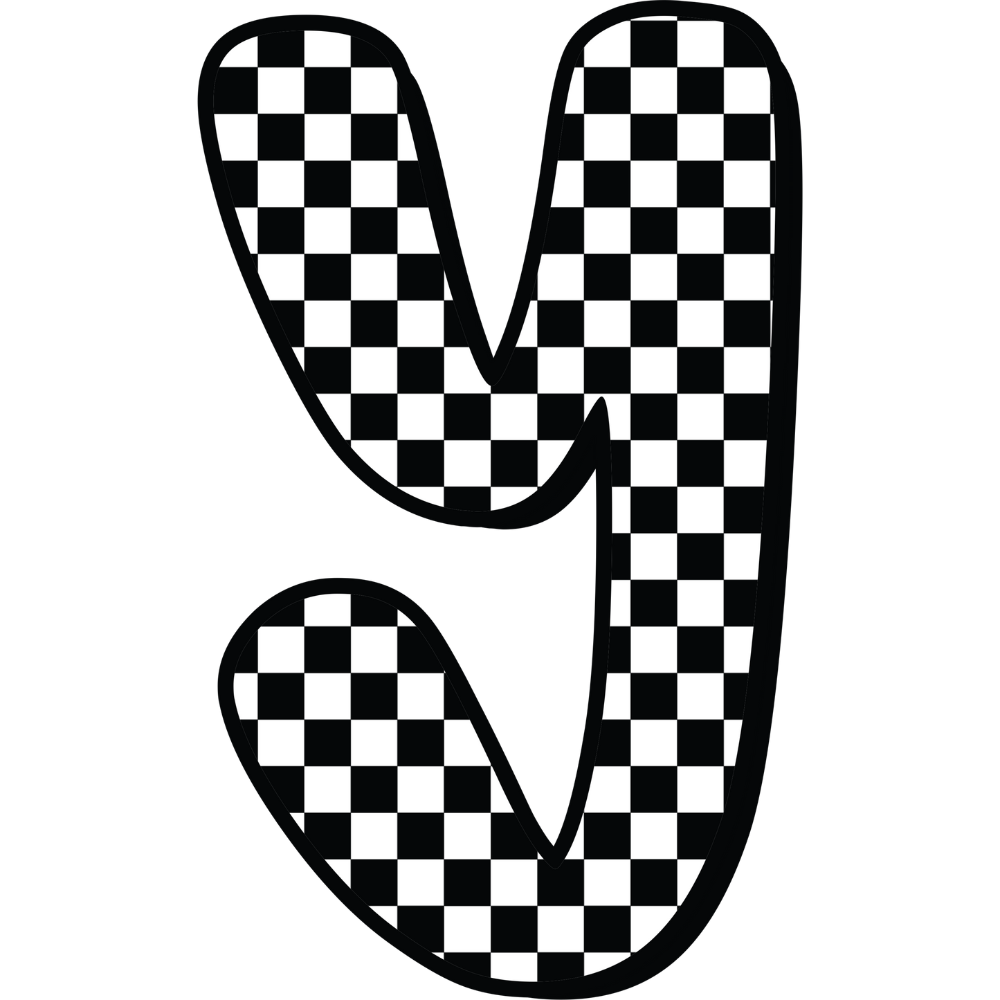 Checkered ABC's 15mm Glow Glitter Silicone Beads SGC Exclusive