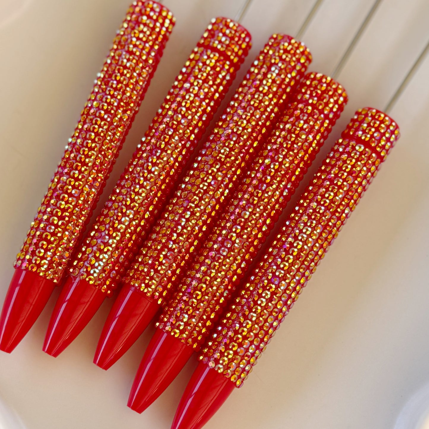 "Red" New Rhinestone Bead-able Pens