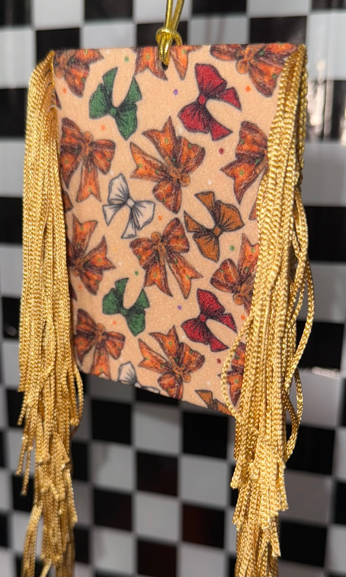 Gingerbread Bow Felt Freshie