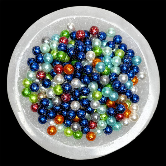 10mm "Mixed" Glitter Pearl Beads (NFP)