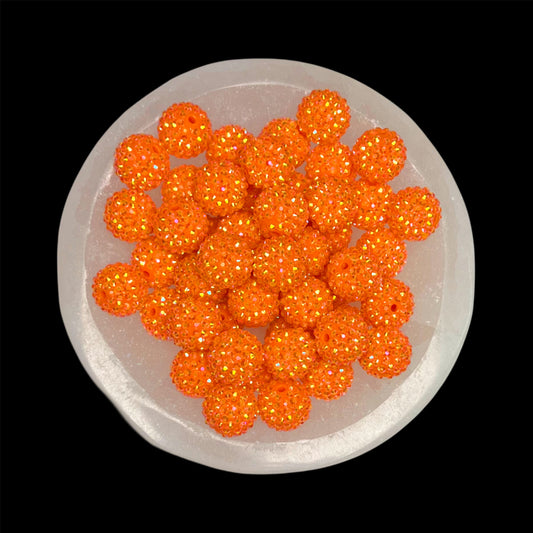 "AB Orange" Rhinestone Acrylic Bead (1 Count)
