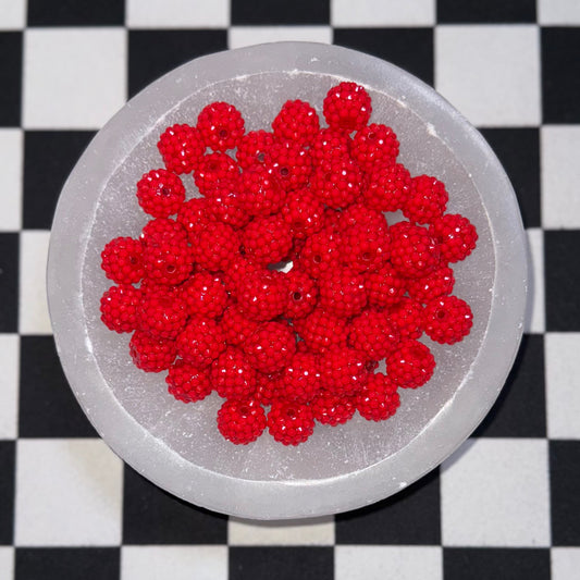 #43 Red Rhinestone Acrylic Bead (1 Count)