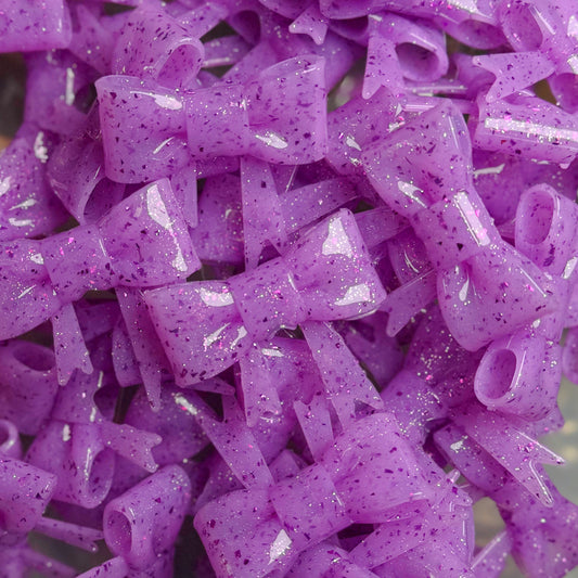 Purple Jelly, Purple Flake - Shiny 3D Bow Focal Bead