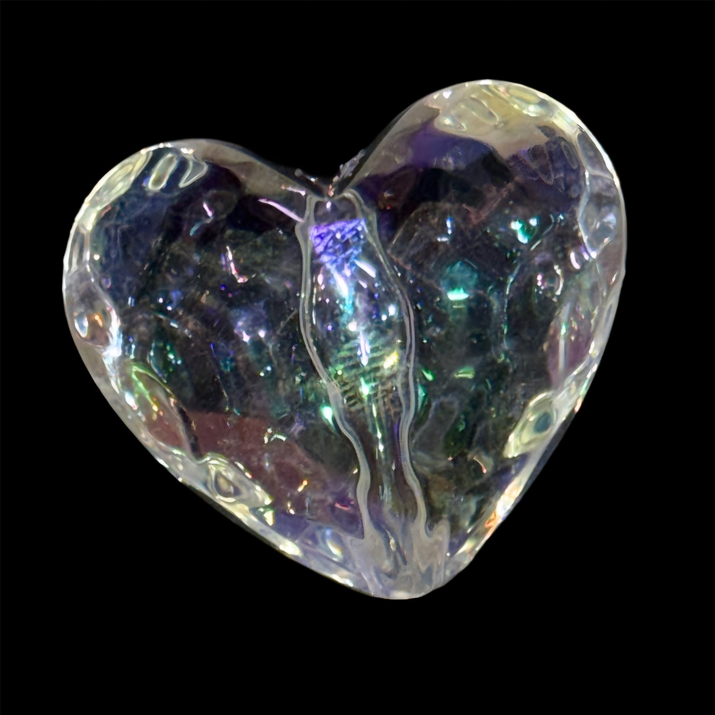 UV 3D Hex Heart Clear 30mm Acrylic Bead