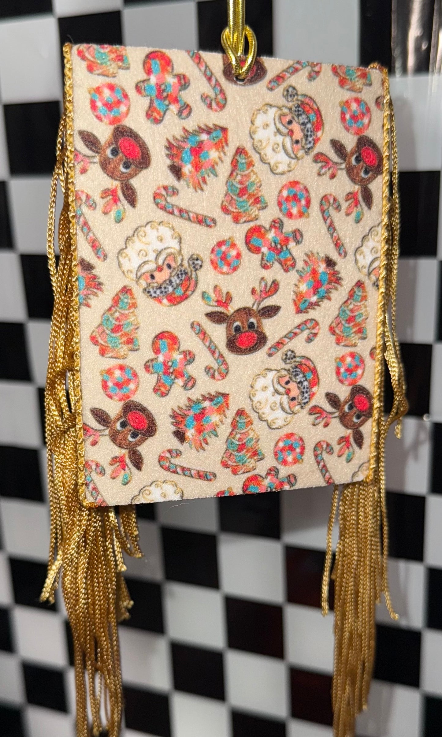 Golden Christmas Felt Freshie