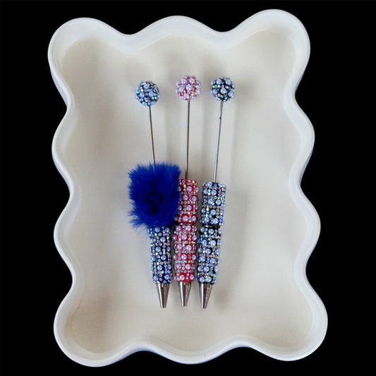 Fancy Pearl Rhinestone Bead-able Pens #2