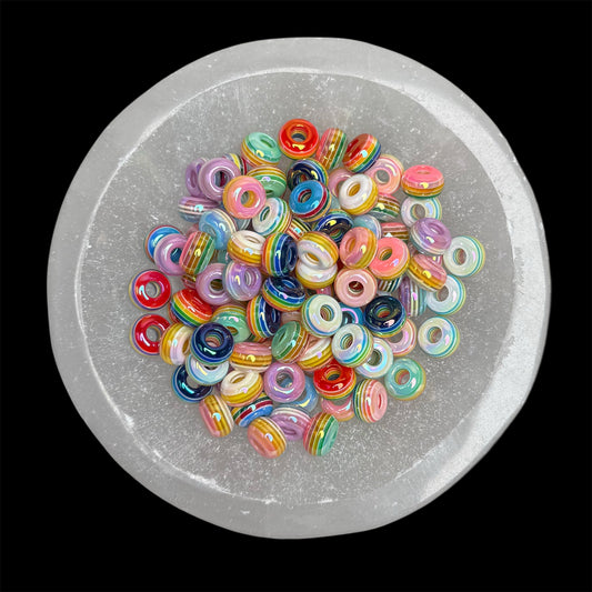 AB Lollipop Stripe Rainbow Spacer Mix