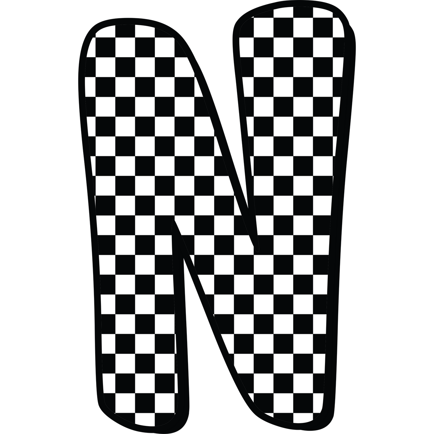 Checkered ABC's 15mm Glow Glitter Silicone Beads SGC Exclusive