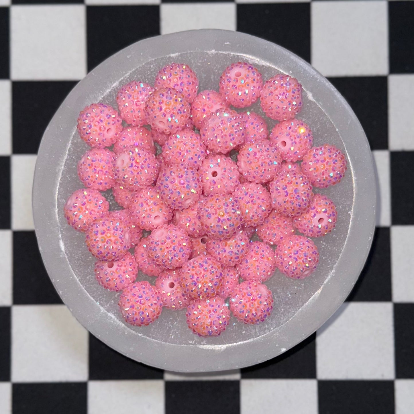 "AB Blush" Rhinestone Acrylic Bead (1 Count)