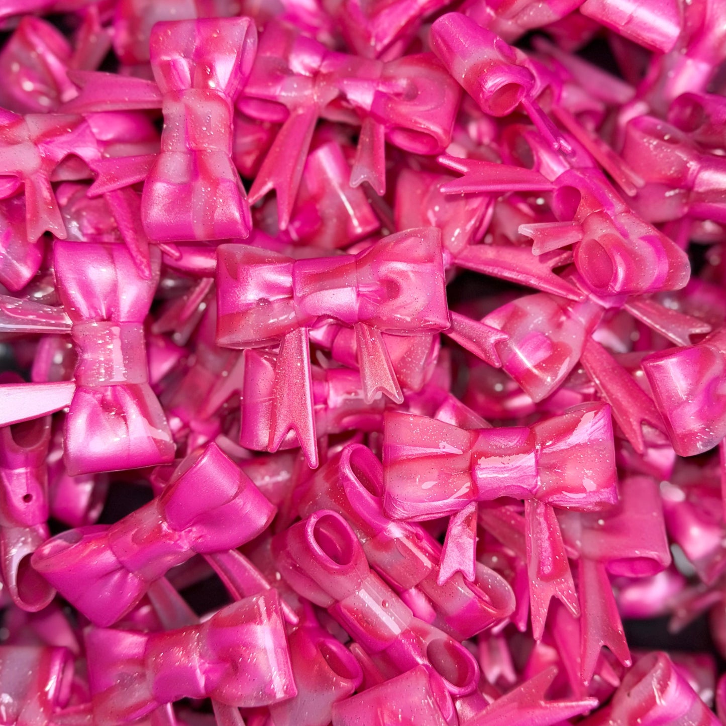 Shiny Pink Galaxy - 3D Bow Topper Bead