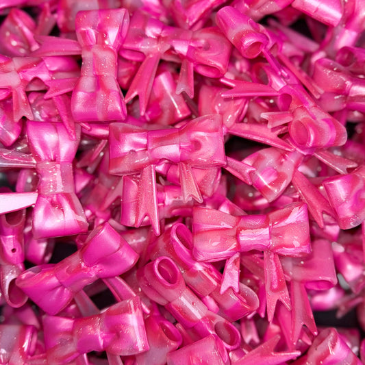 Shiny Pink Galaxy - 3D Bow Topper Bead