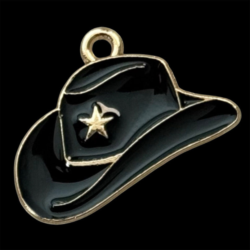 Gold Cowboy Hat Charm