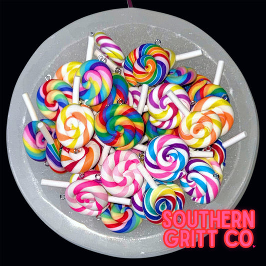 Pinwheel Lollipop Charm Pendant Mix 2"