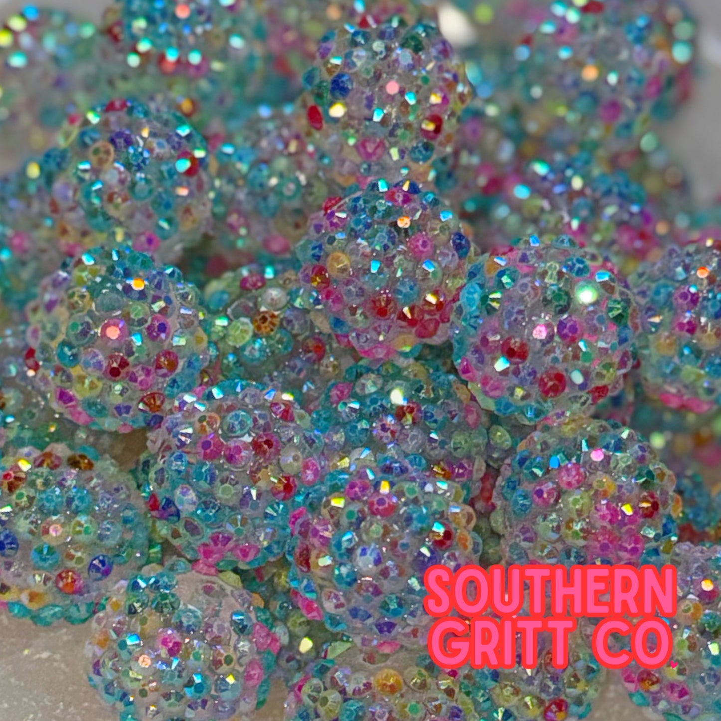 "AB Unicorn" Rhinestone Acrylic Bead (1 Count)