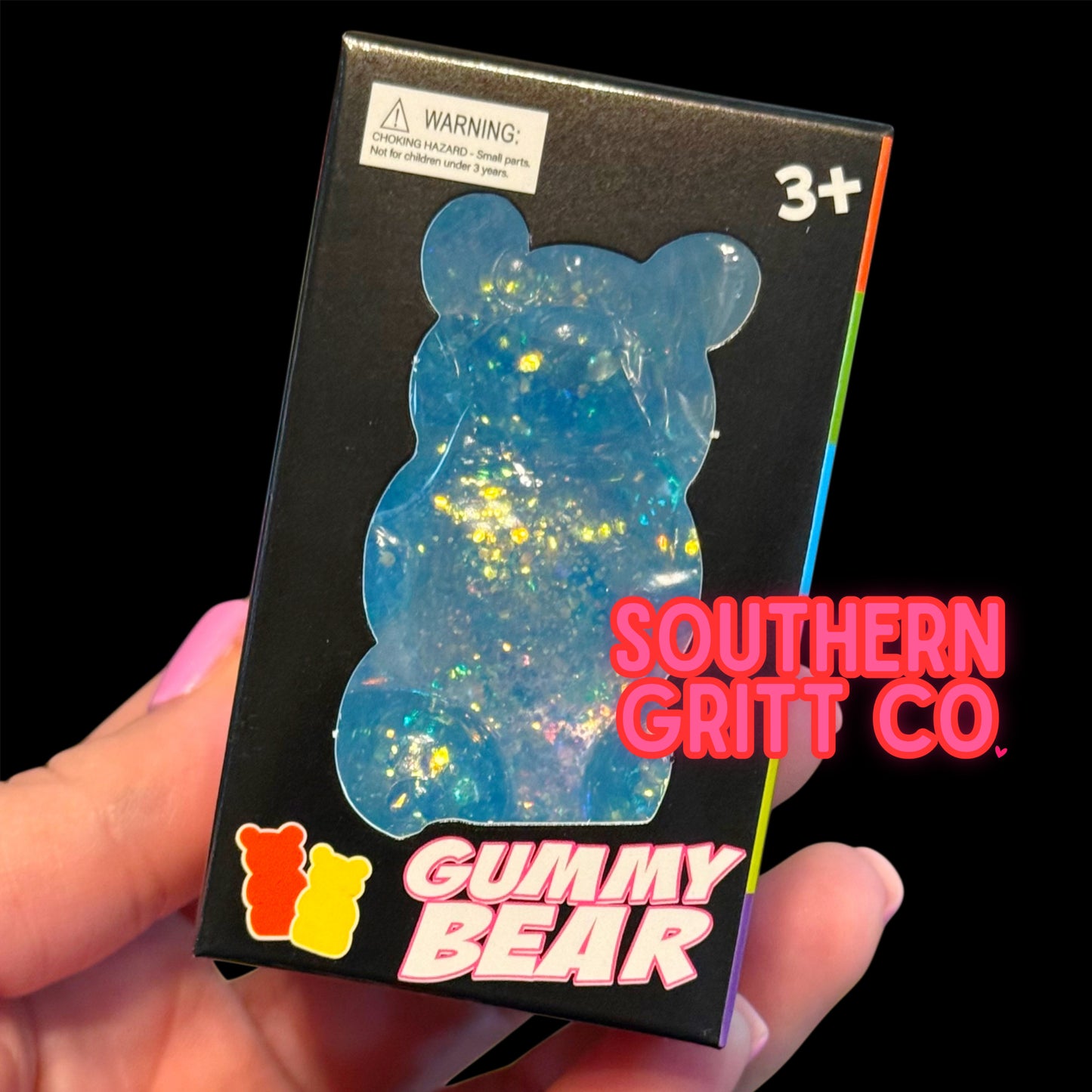 Neon Glitter Bear - Jelly Squish Toy (3 colors)