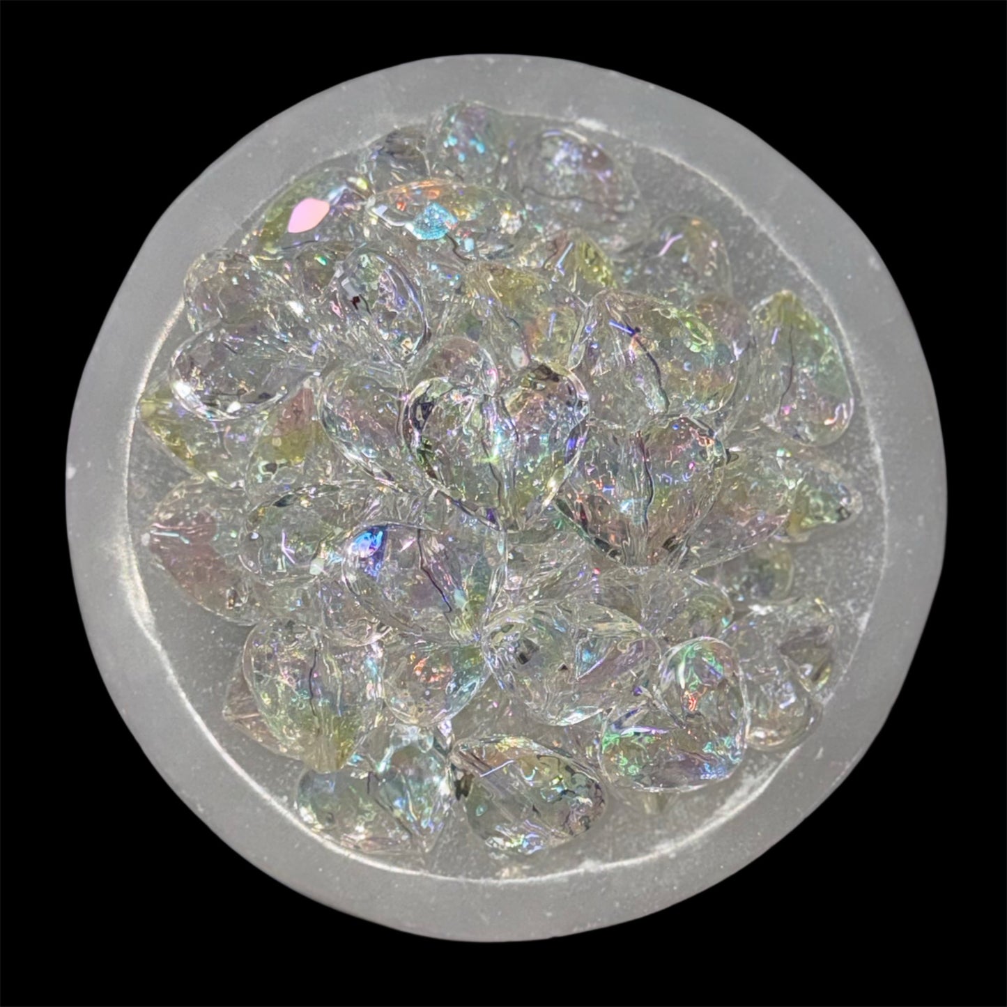 UV 3D Hex Heart Clear 30mm Acrylic Bead