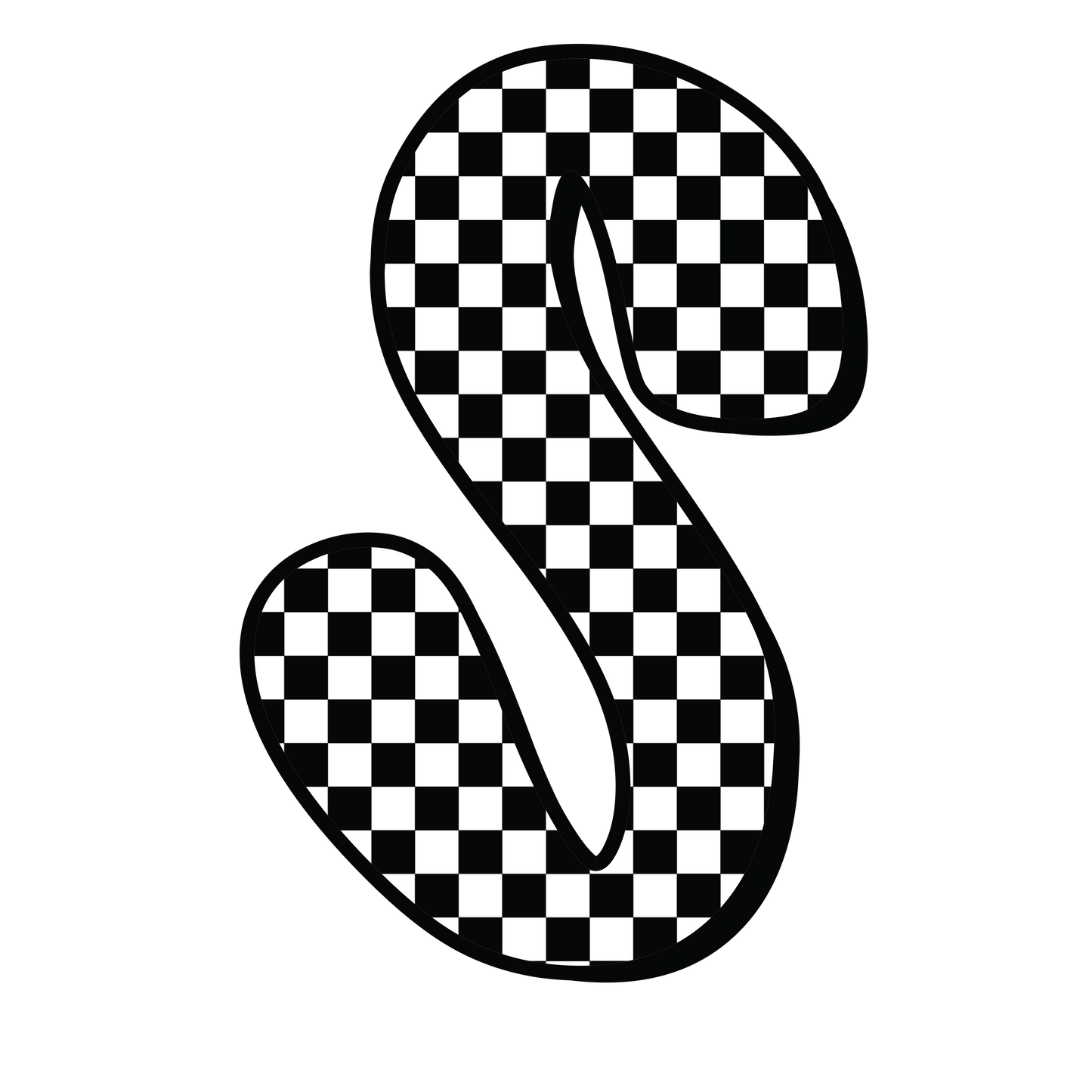 Checkered ABC's 15mm Glow Glitter Silicone Beads SGC Exclusive