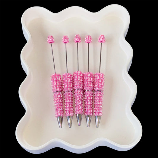 Pink Bubble Rhinestone Beadable Pens