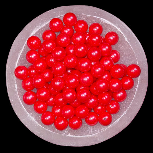 Red Shimmer Silicone 15mm Bead