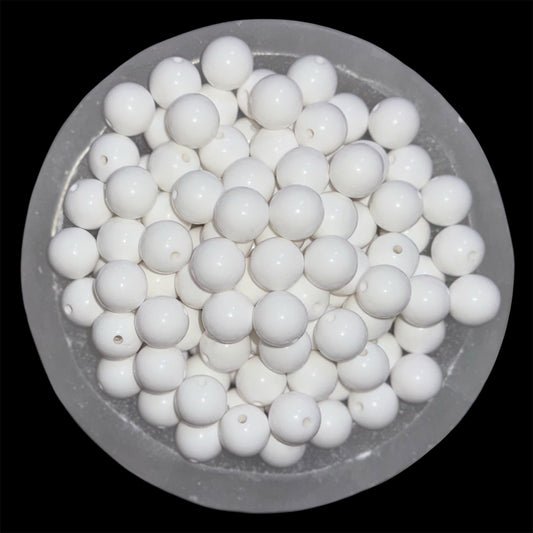 White Bubblegum 16mm Acrylic Bead