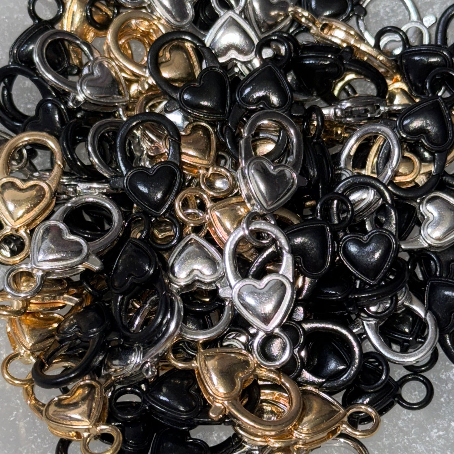 Heart Lobster Clasp Silver/Gold Mix Attachment (6ct)