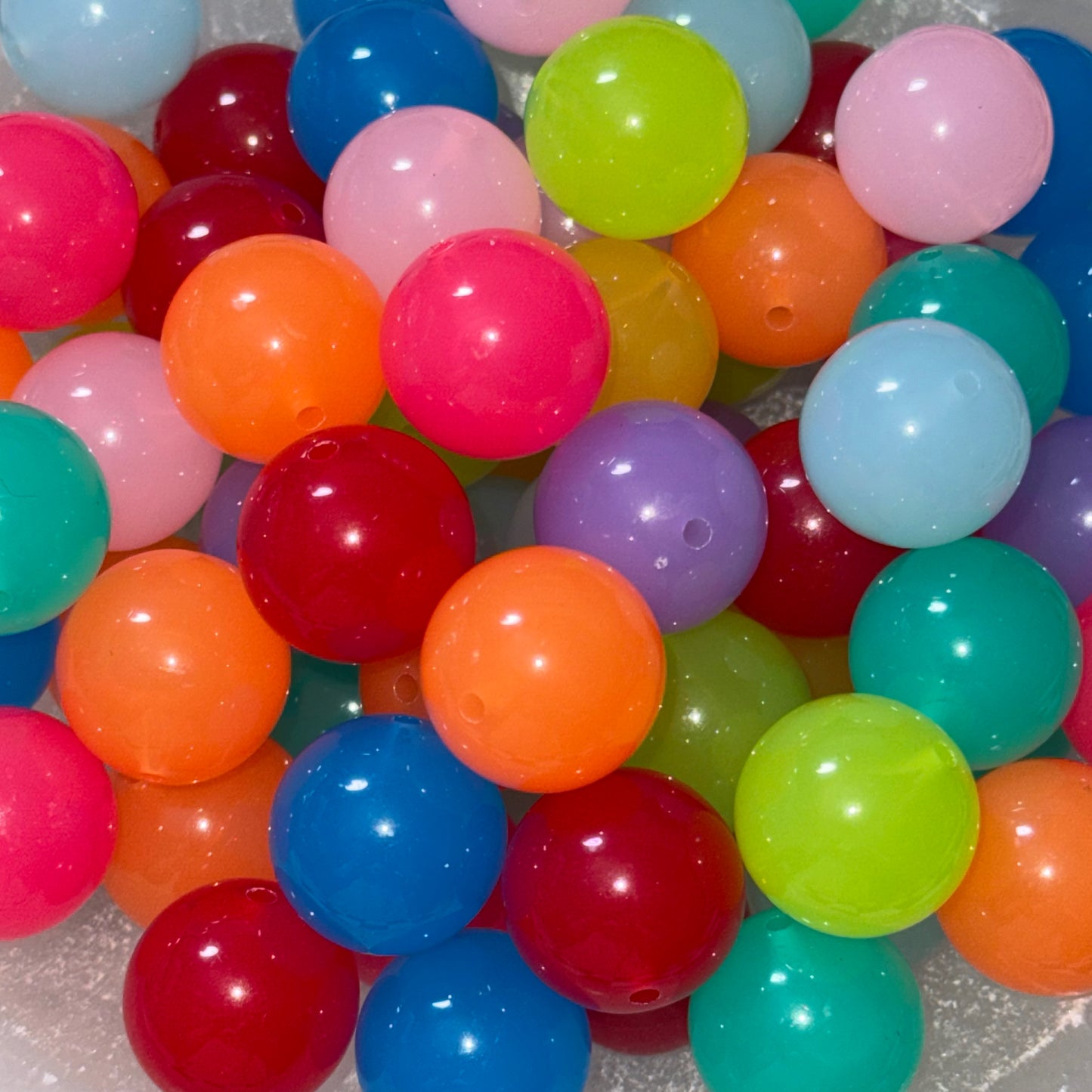 Neon Jelly Mix 20mm Acrylic Bead