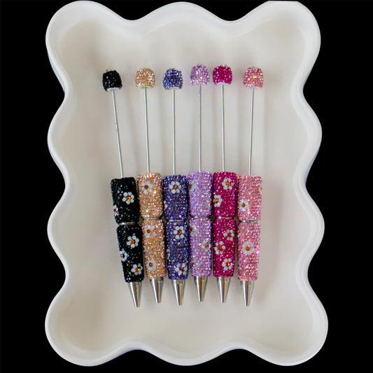 Fancy Rhinestone Daisy Bead-able Pens