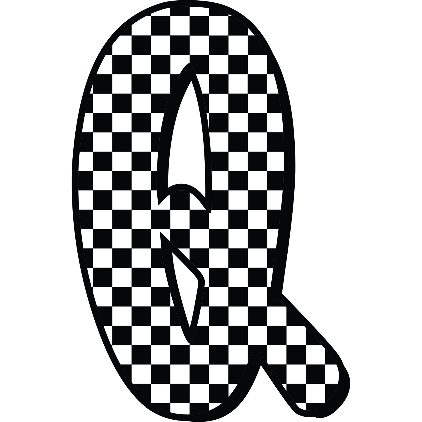Checkered ABC's 15mm Glow Glitter Silicone Beads SGC Exclusive