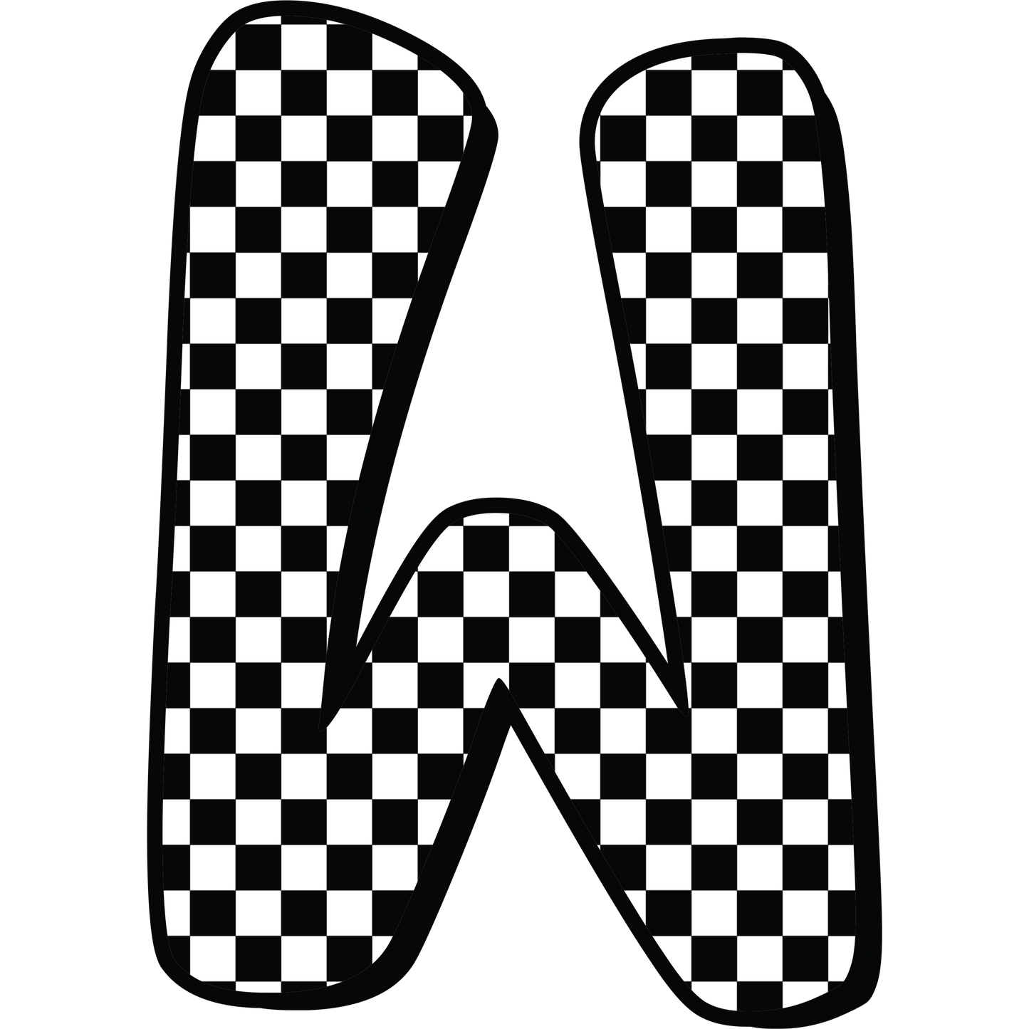 Checkered ABC's 15mm Glow Glitter Silicone Beads SGC Exclusive