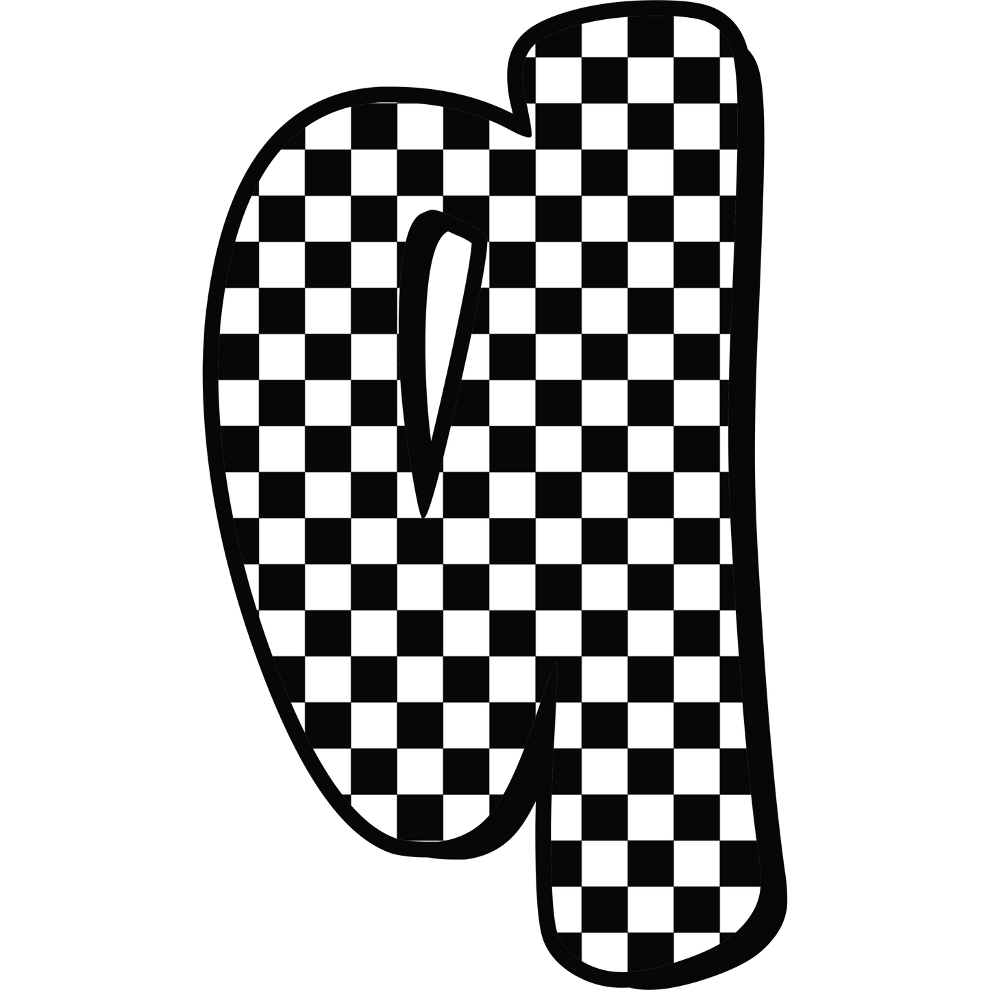 Checkered ABC's 15mm Glow Glitter Silicone Beads SGC Exclusive
