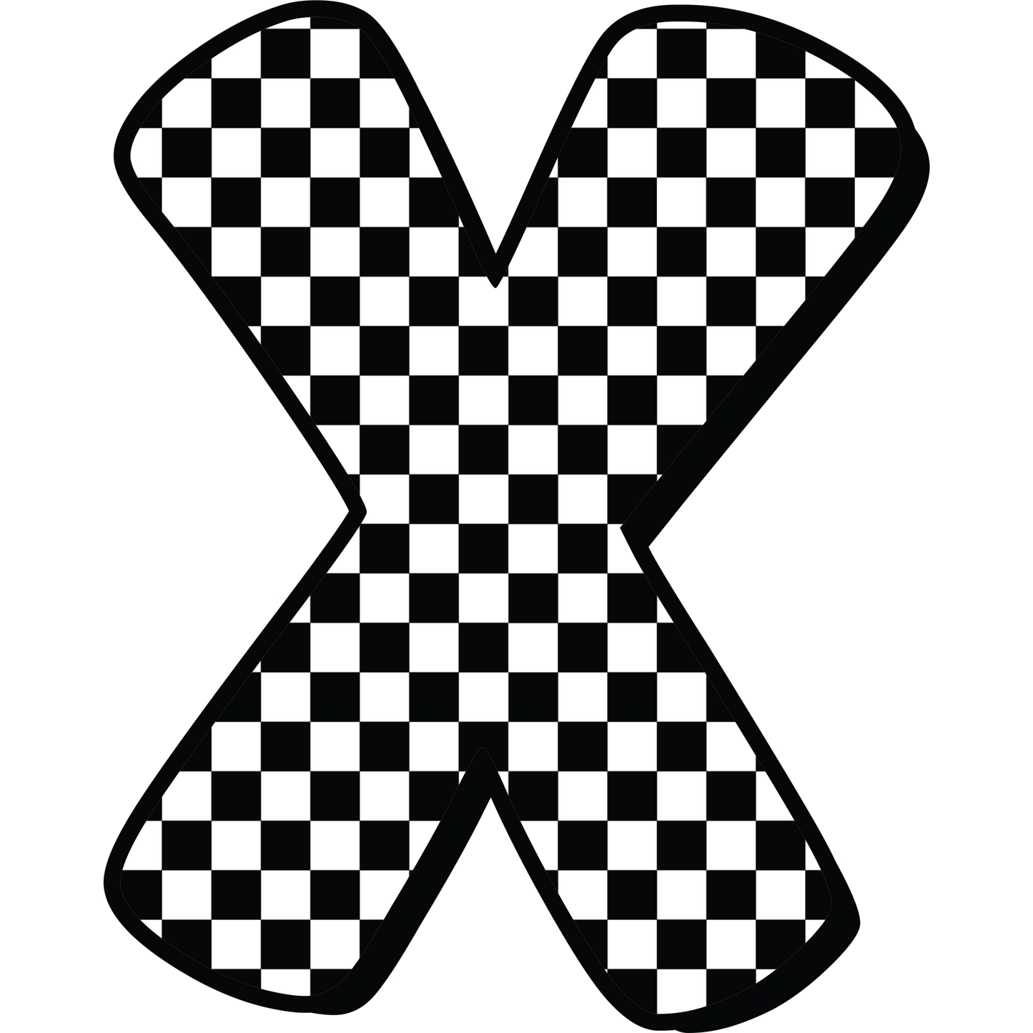 Checkered ABC's 15mm Glow Glitter Silicone Beads SGC Exclusive