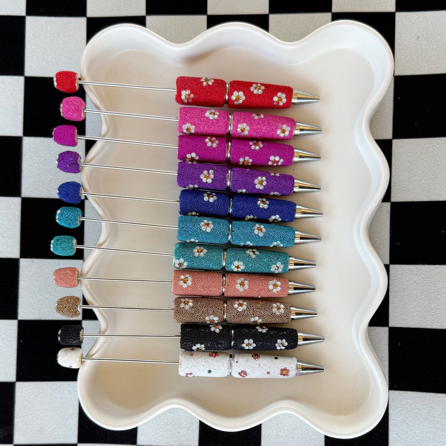 Fancy Pearl Daisy Beadable Pens