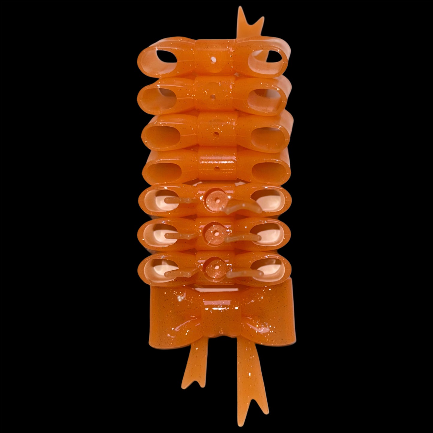 Shiny Orange Glitter - 3D Bow Topper Bead