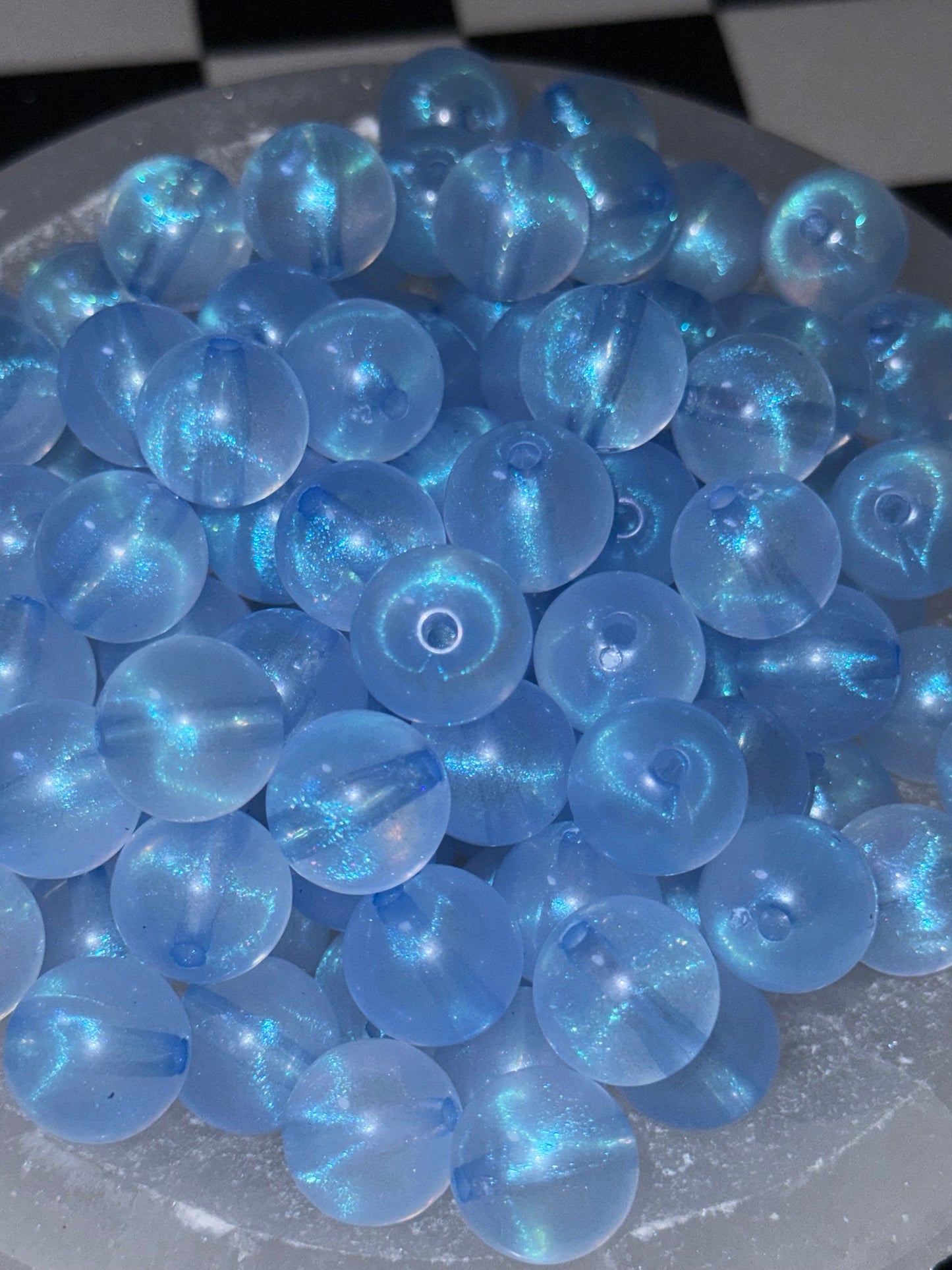Iridescent Jelly Blue 16mm Acrylic Bead