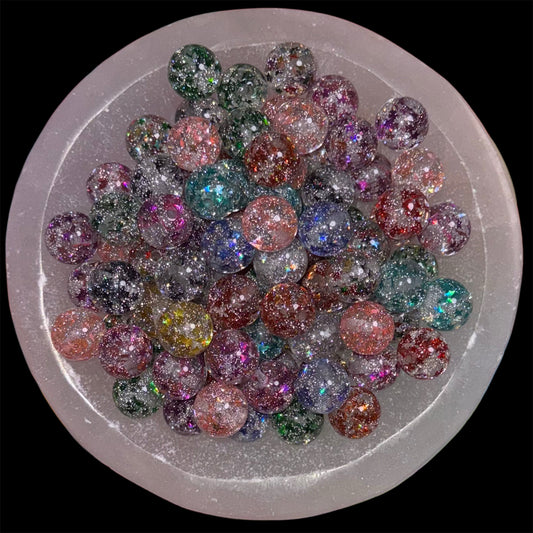 Mixed Star Glitter Confetti 16mm Resin Bead