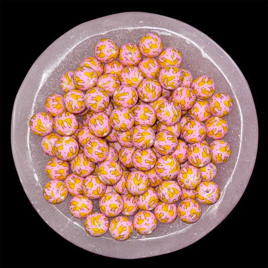 Pencil Bow Silicone 15mm Printed Bead