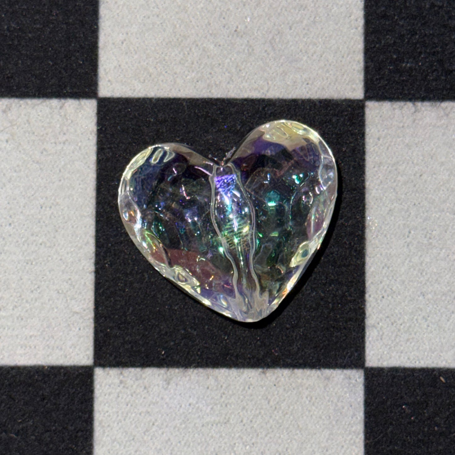 UV 3D Hex Heart Clear 30mm Acrylic Bead