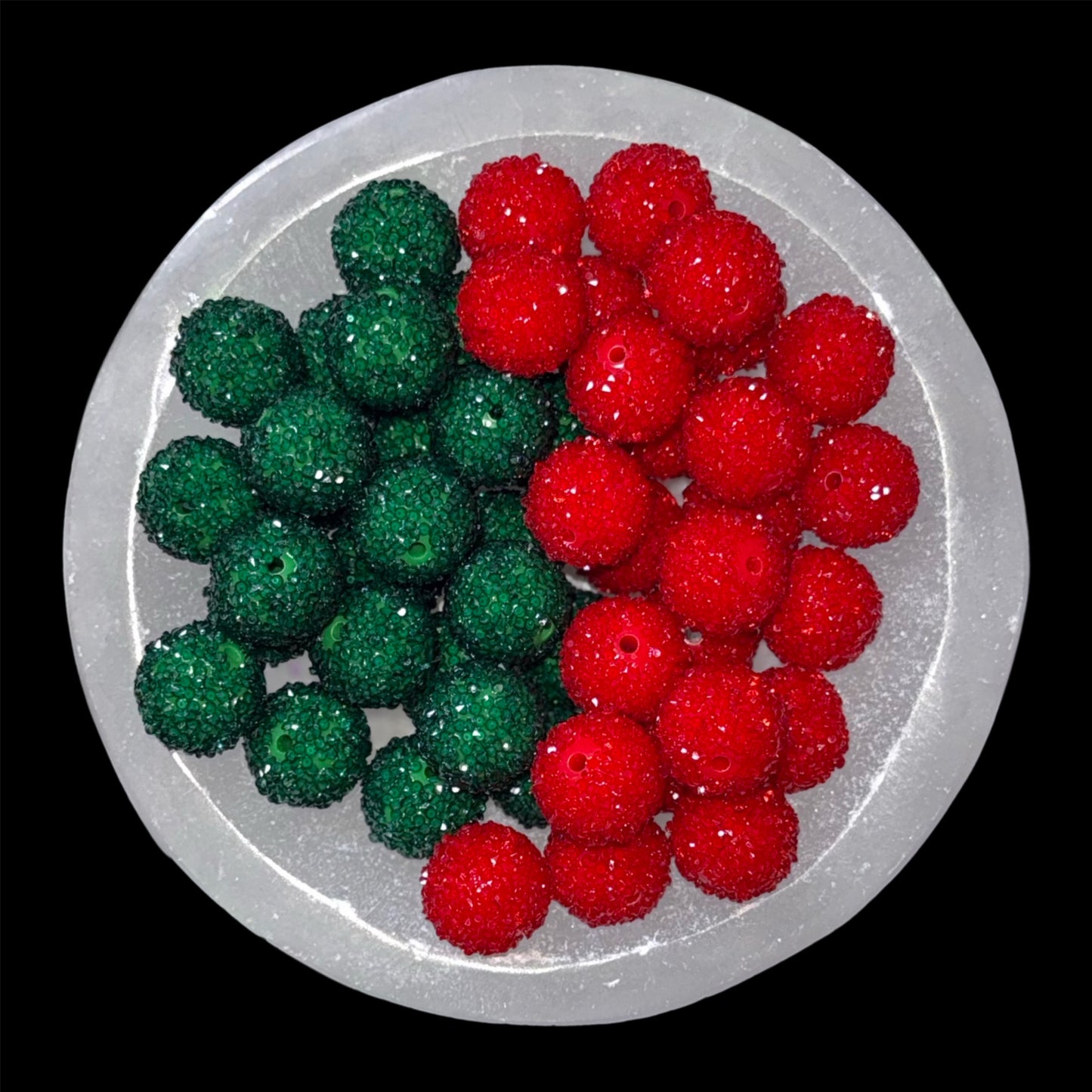 Red or Green Sugar 20mm Acrylic Bead